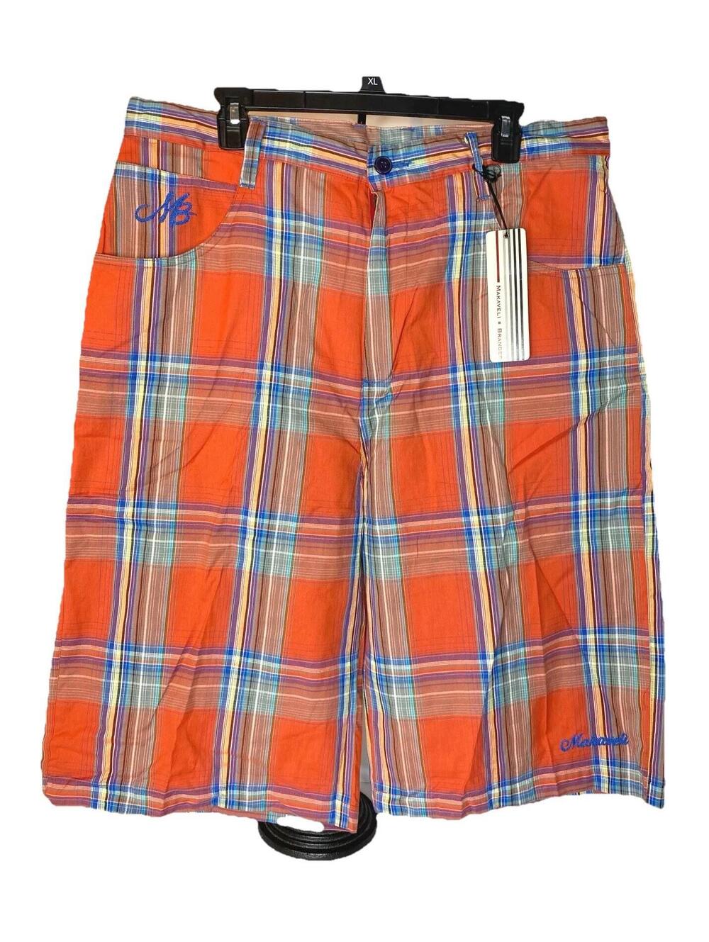 makaveli tupac men's Size 36patchwork plaid shorts vintage y2k. NWT